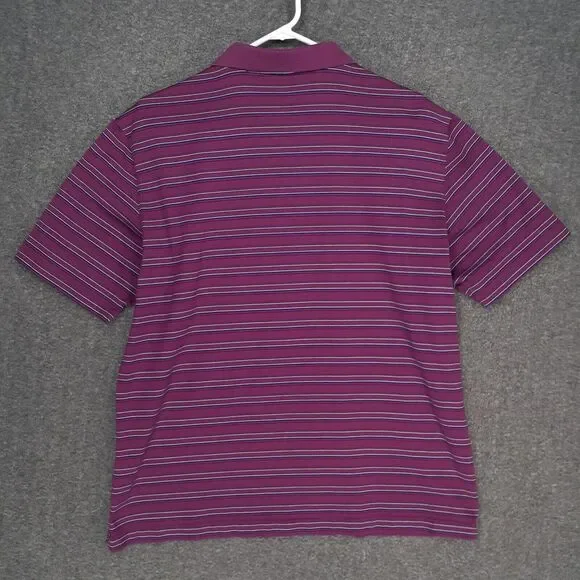 RARE Nike Tiger Woods Collection SAMPLE Polo Shirt Adult L pink blue stripe S/S - Picture 11 of 14